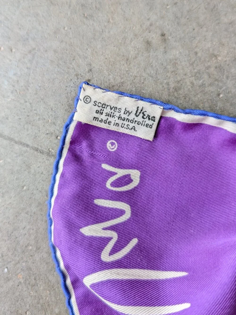 Vintage Vera Silk Purple Blue Pink Colorblock Striped Long Scarf